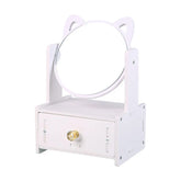Cat Ear Makeup Mirror With Single Drawer